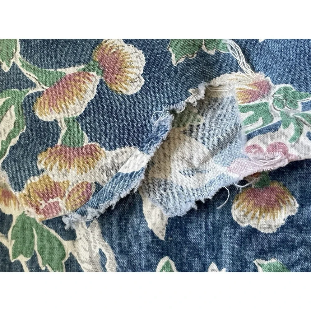 Vintage Ralph Lauren Jardin Queen Flat Sheet & 2 Standard Pillowcases FLAWED